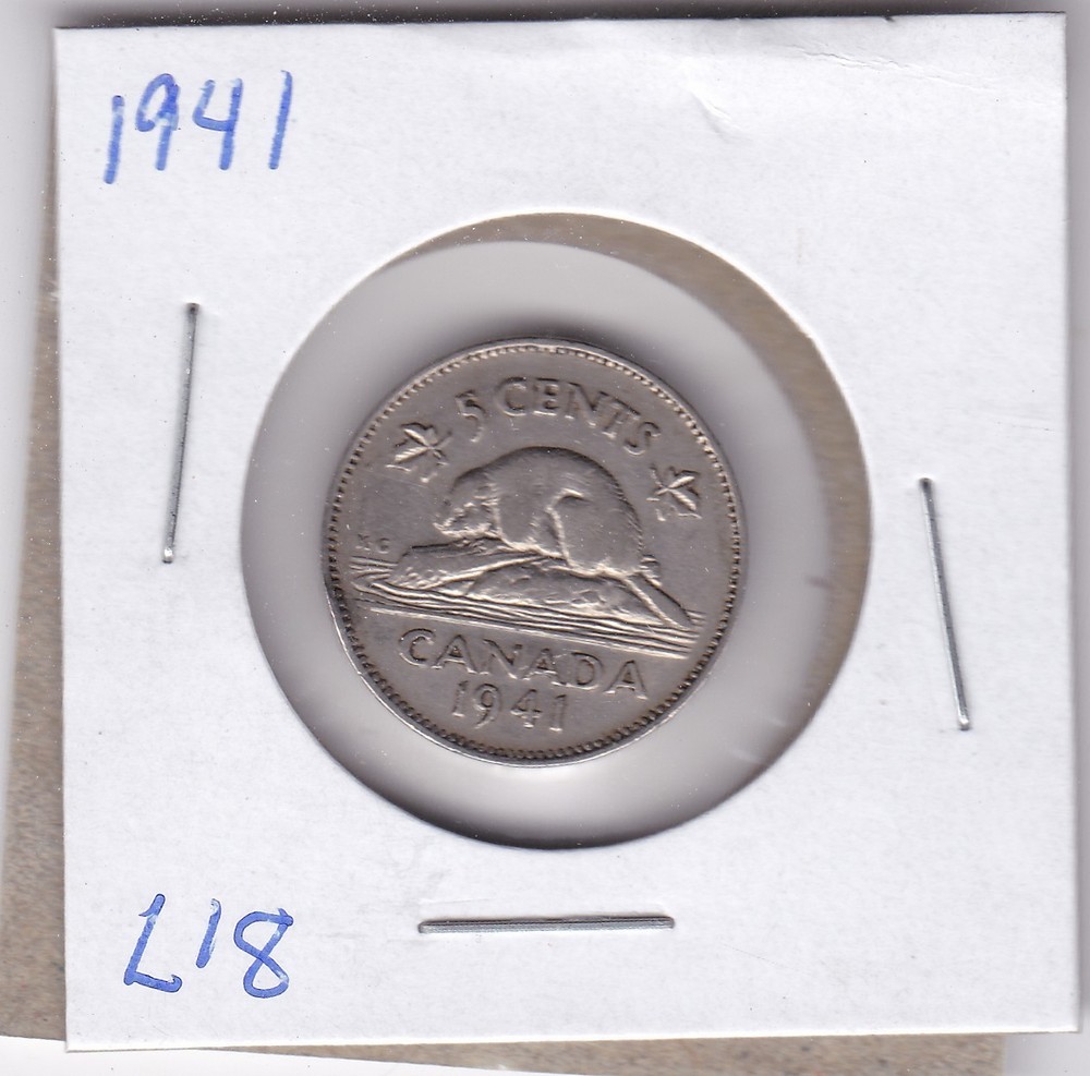 1941 Canada 5 Cents L18