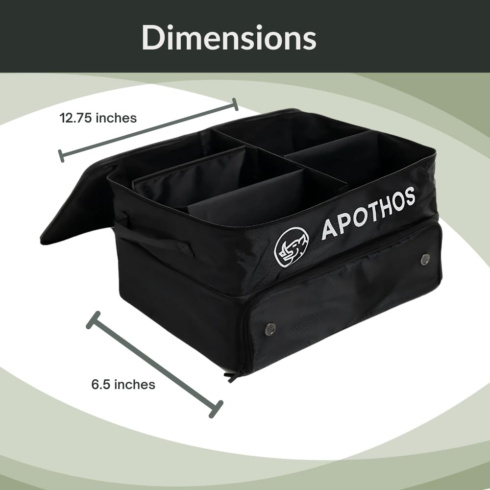 Apothos Golf Trunk 2 Level Storage Organizer, Compact, Collapsable, Black