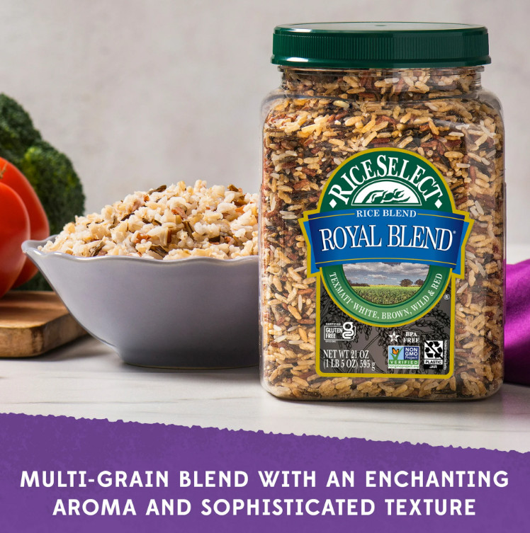 RiceSelect Royal Blend Rice, Texmati Rice Blend, 21 oz Jar