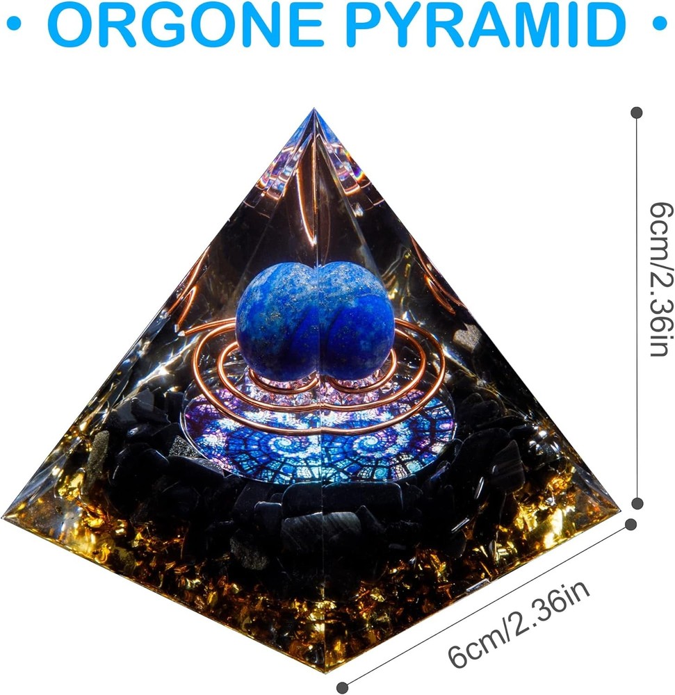 DRTMLY Orgone Crystal Pyramid, Lapis Lazuli Multi-colored-