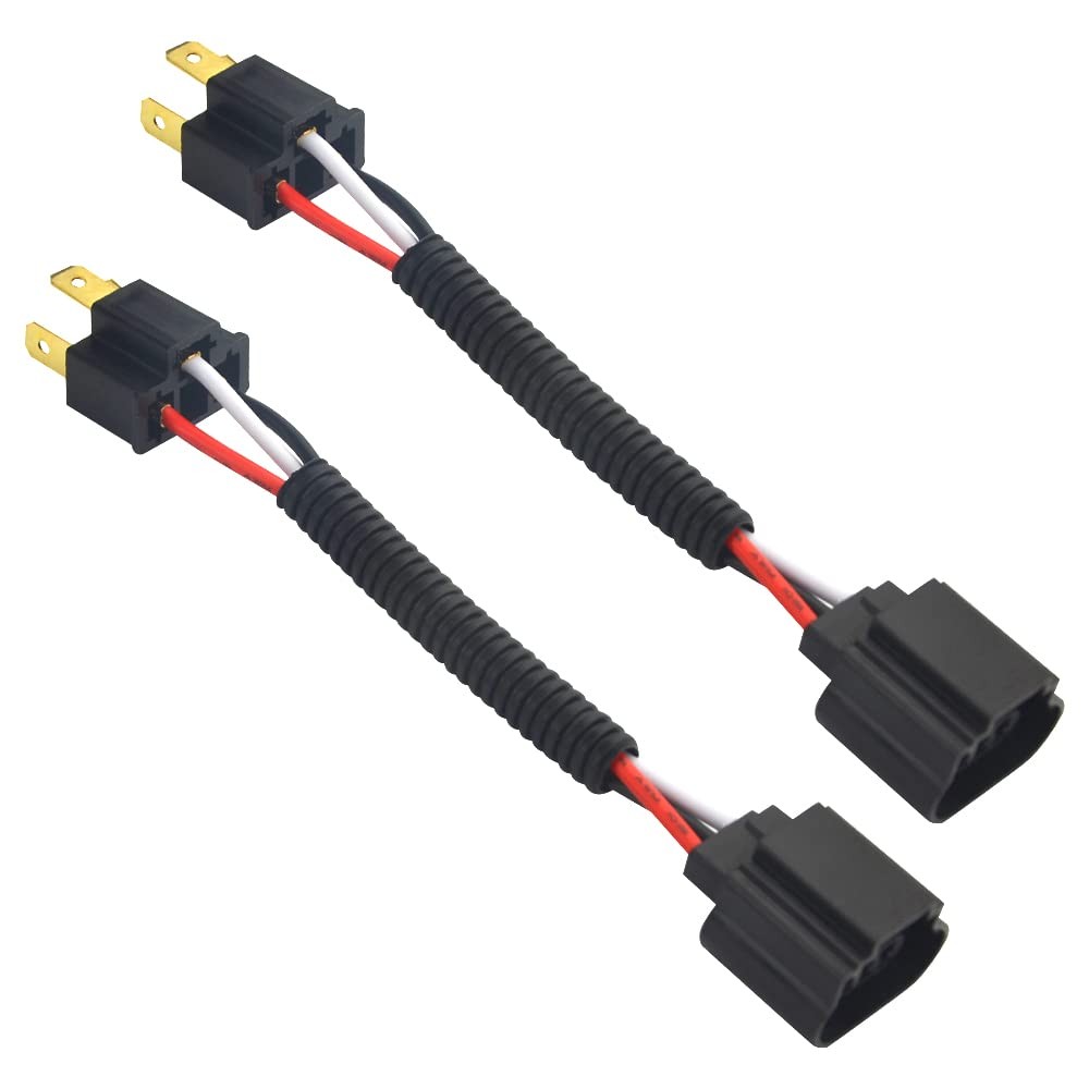 2Pcs H13 Female to H4 Male Socket Adapter Connector Headlight Conversion Cabl...