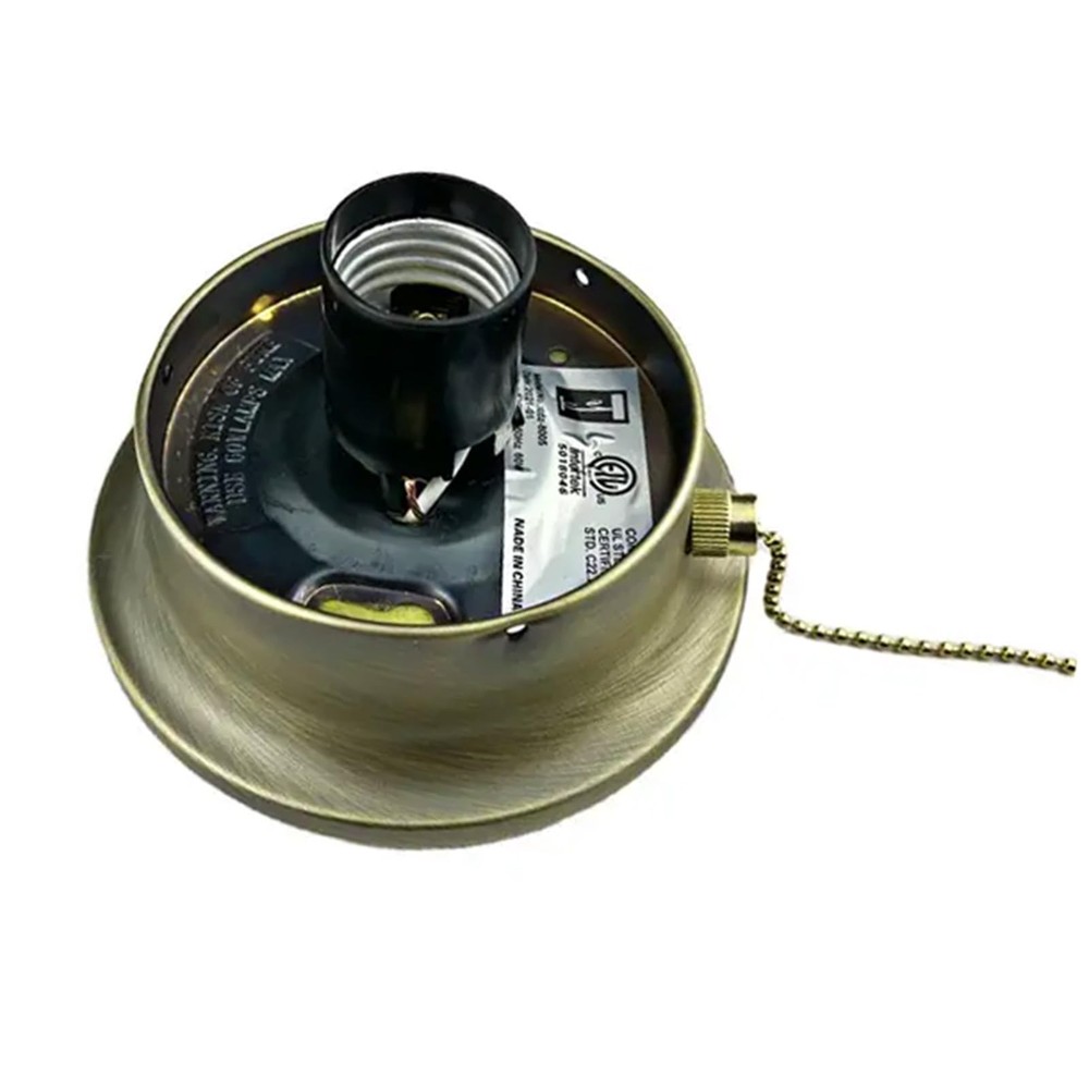 Wired Flush Mount Ceiling Fixture Kit with On/Off Pull Chain Switch,3-1/4"Fit...