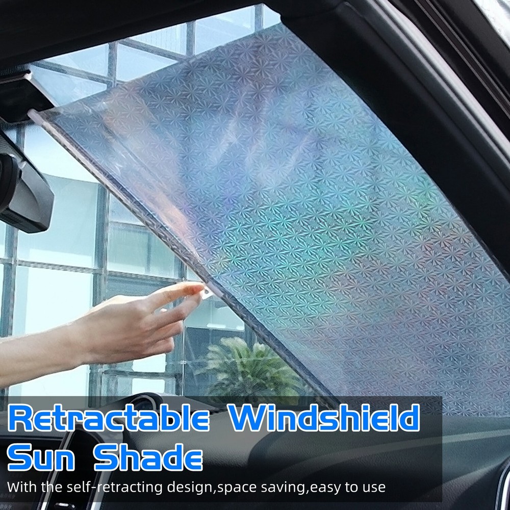 Retractable Auto Sun Shade Shield Front windows Roll Curtain Visor UV Protection