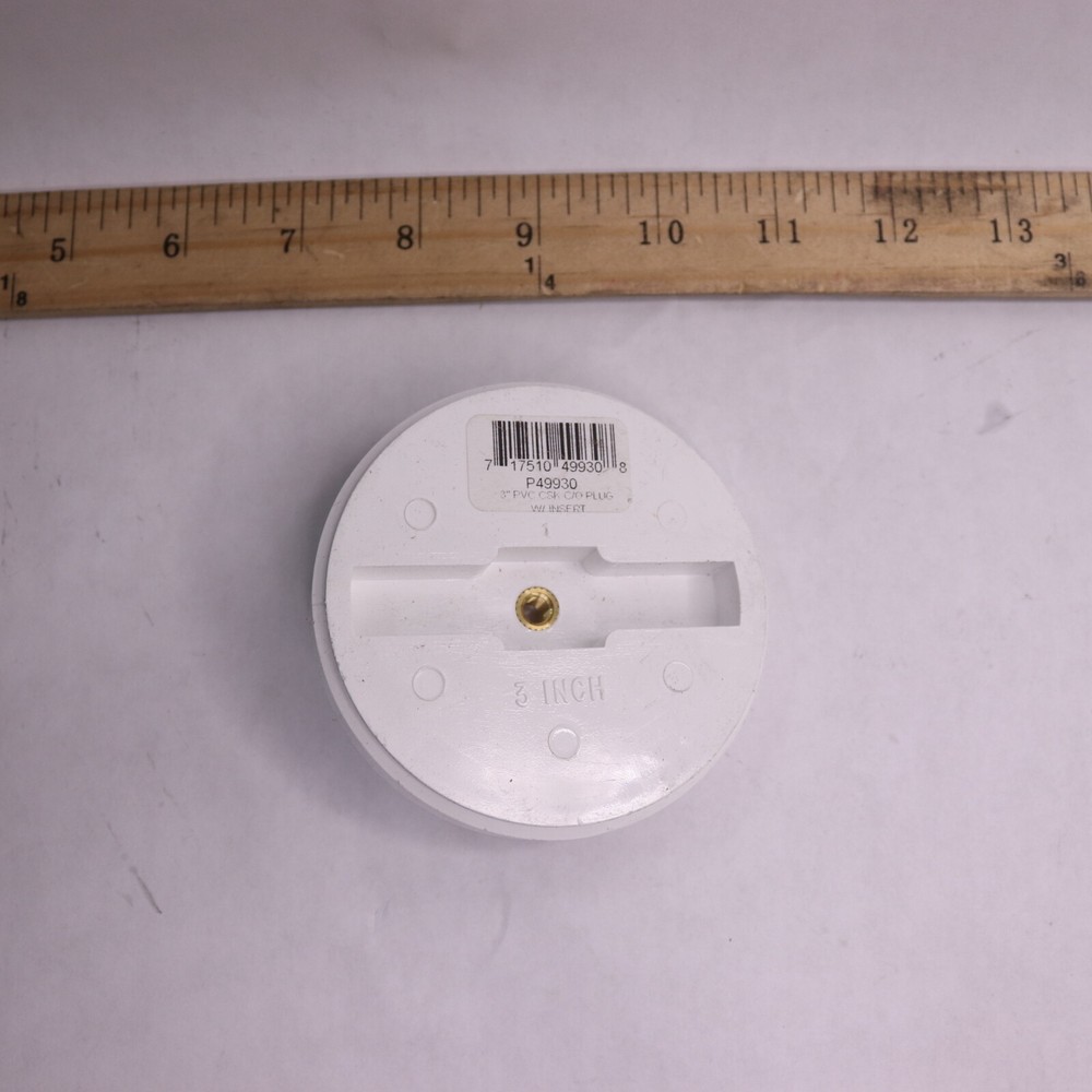 Countersunk Cleanout Plug With Ins PVC White 3" P49930
