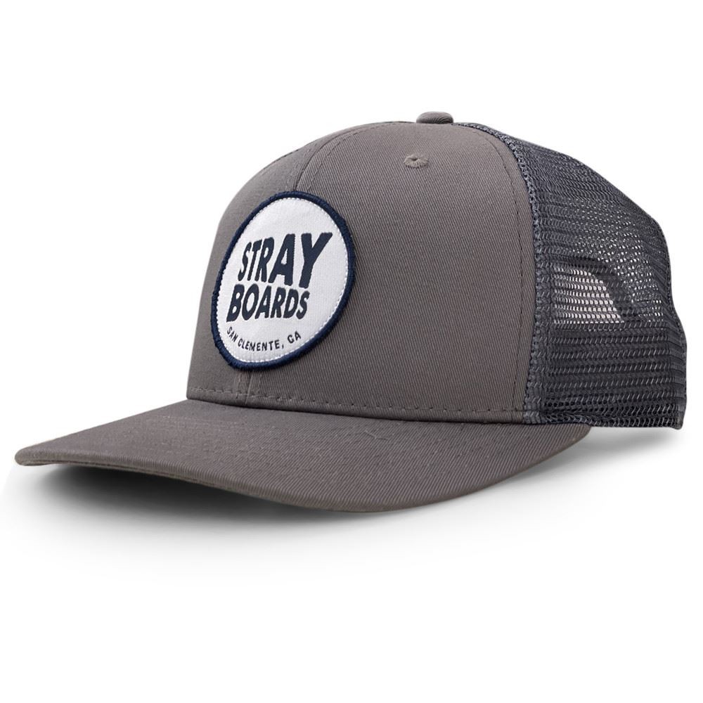 Stray Boards 6 Panel Adjustable Hat - Gray on Gray