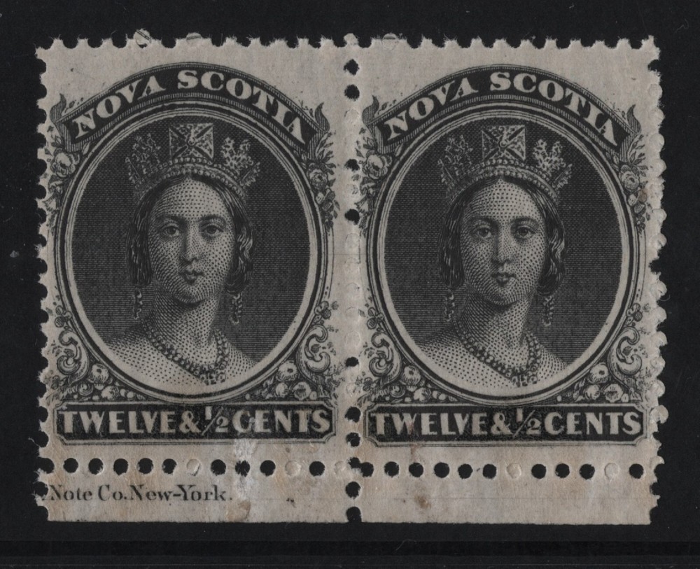#13  pair with inscription Nova-Scotia Canada mint never hinged