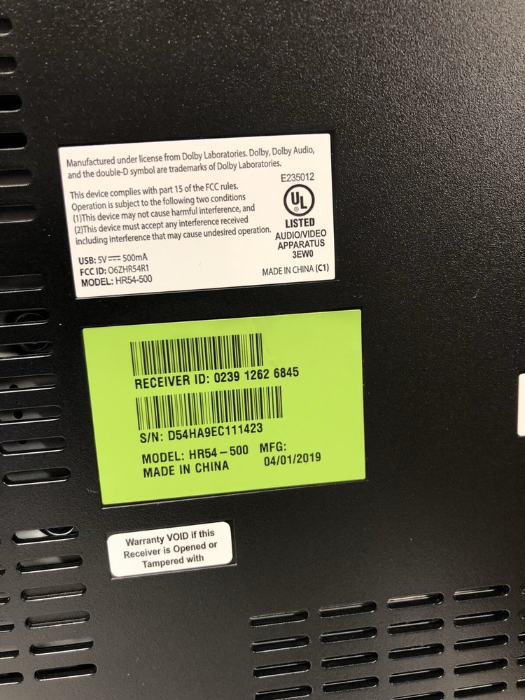 Direct TV Reciever Cable Box - MODEL HR54-500