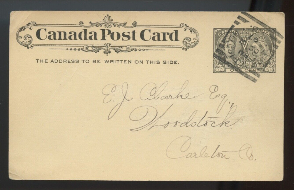 🍁Fredericton Squared Circle 1897 post Card  Canada