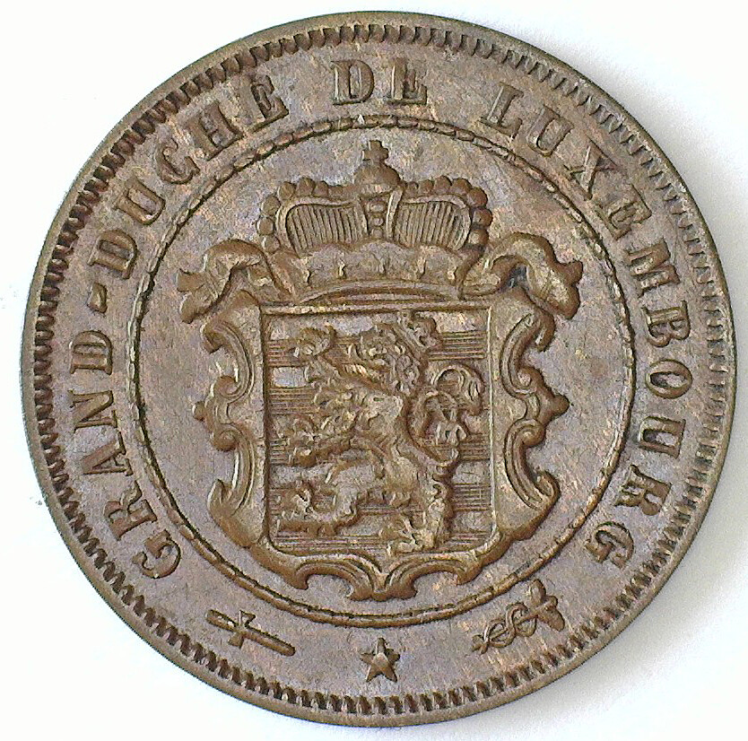 LUXEMBOURG 1908 BRONZE 2½ CENTIMES (KM-21) BN UNC