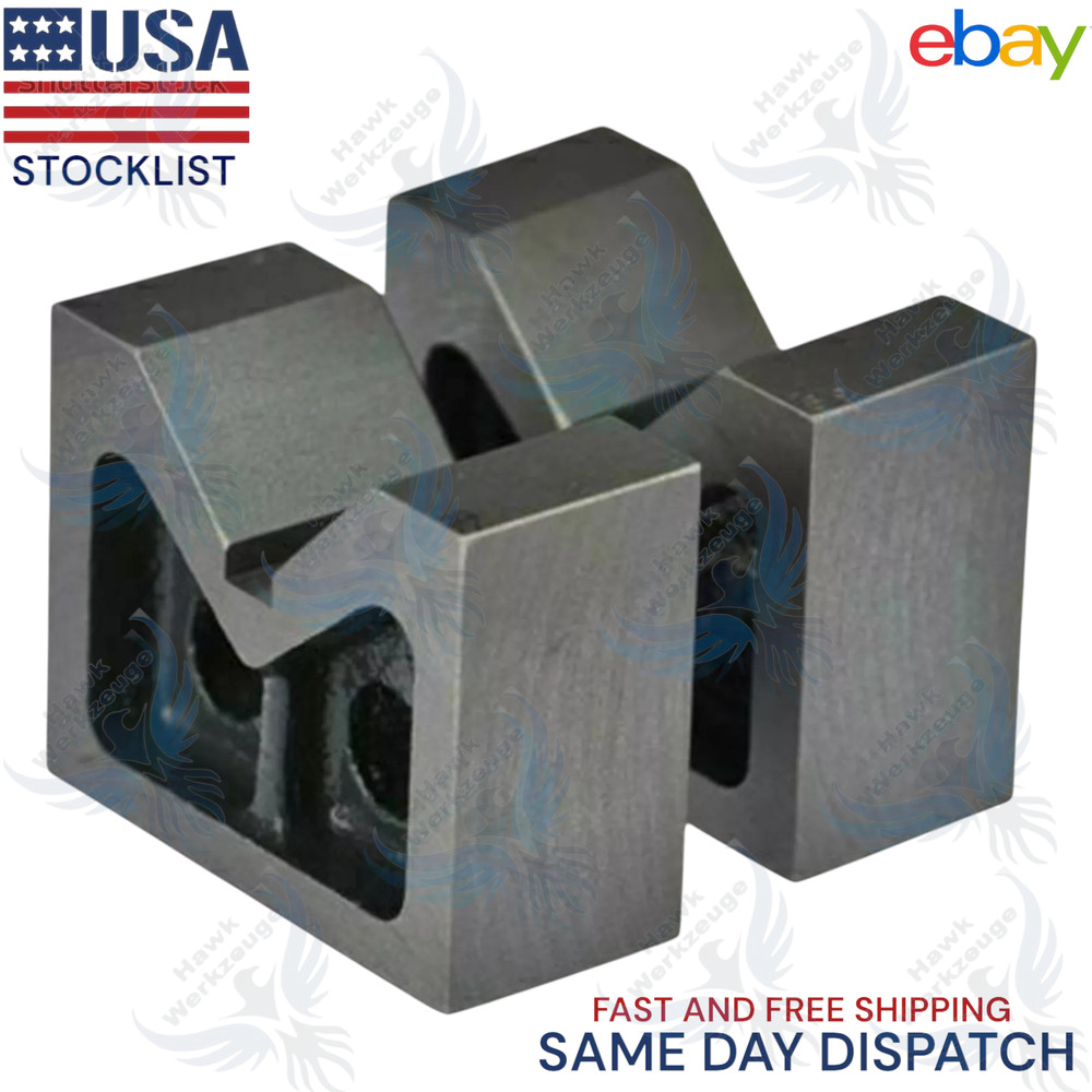 6" Cast Iron Angle V Blocks Pair Set. Precision Tool Machining/ Milling
