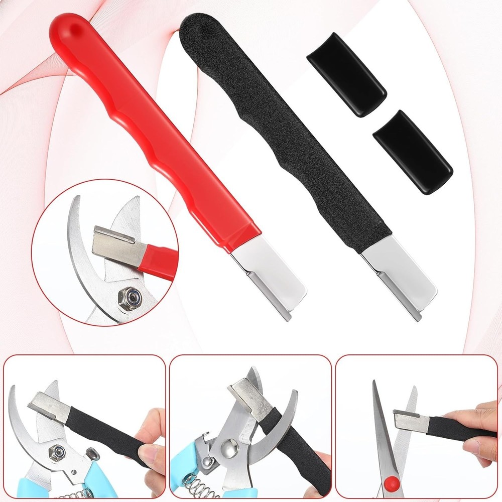 4 Pack Garden Tool Sharpener, Carbide Portable Quick Edge Sharpening Tool