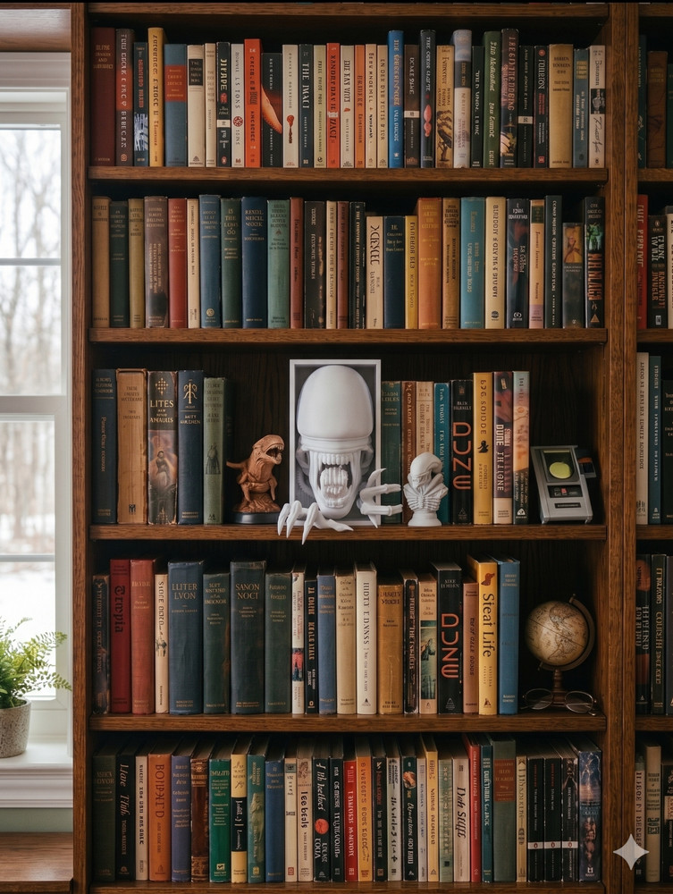 Alien Xenomorph Book Nook & Wall Mount - Sci-Fi Horror Decor