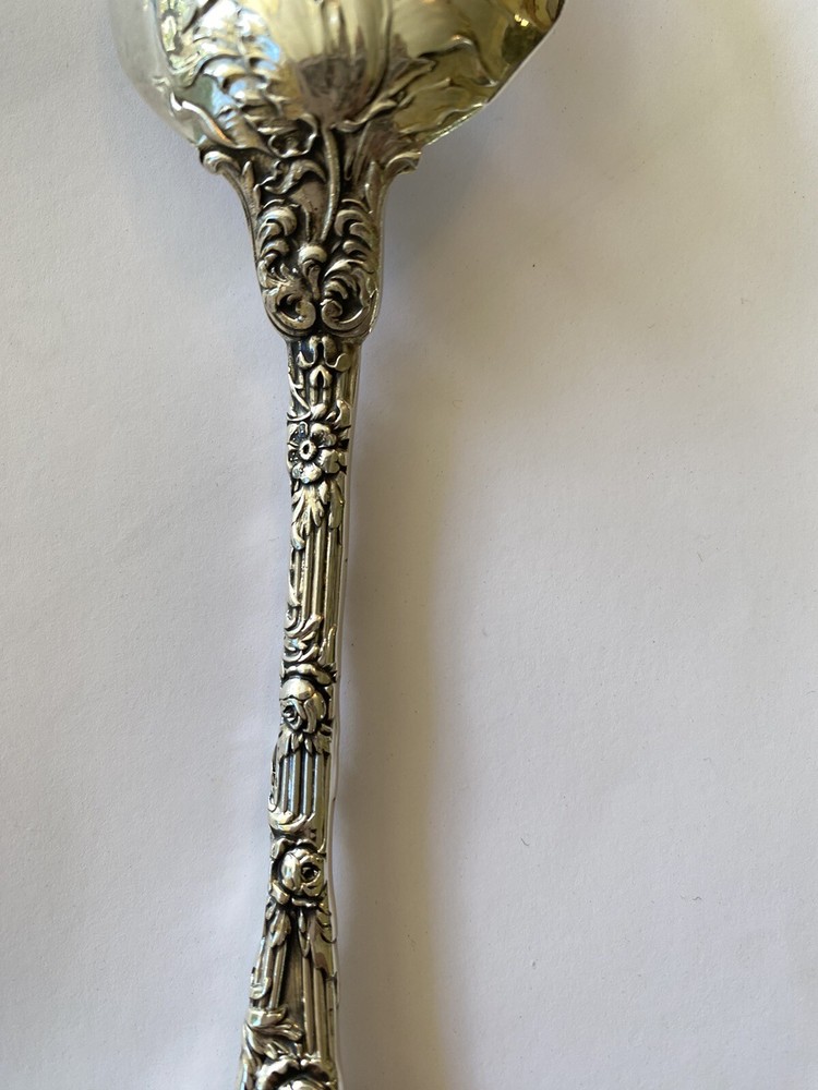 Gorham sterling Silver Dauphin Pierced Serving Spoon 8 3/8”
