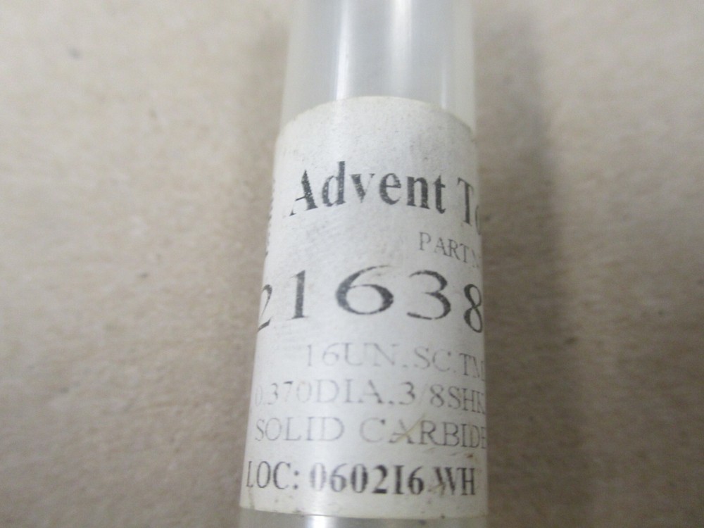 NEW Advent 3/8"-16 Solid Carbide ALTiN Coated Threadmill #121638-1CSV