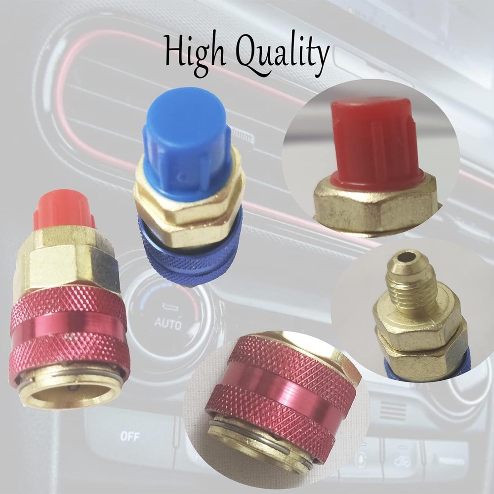2X AC Quick Connectors Automotive Air Conditioning Low & High Conversion Adapter