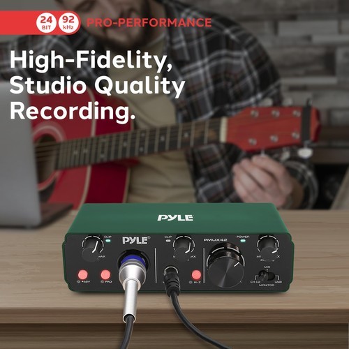 Pyle USB Audio Interface for Recording, Streaming & Podcasting