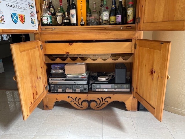 Attractive Lighted Bar Cabinet