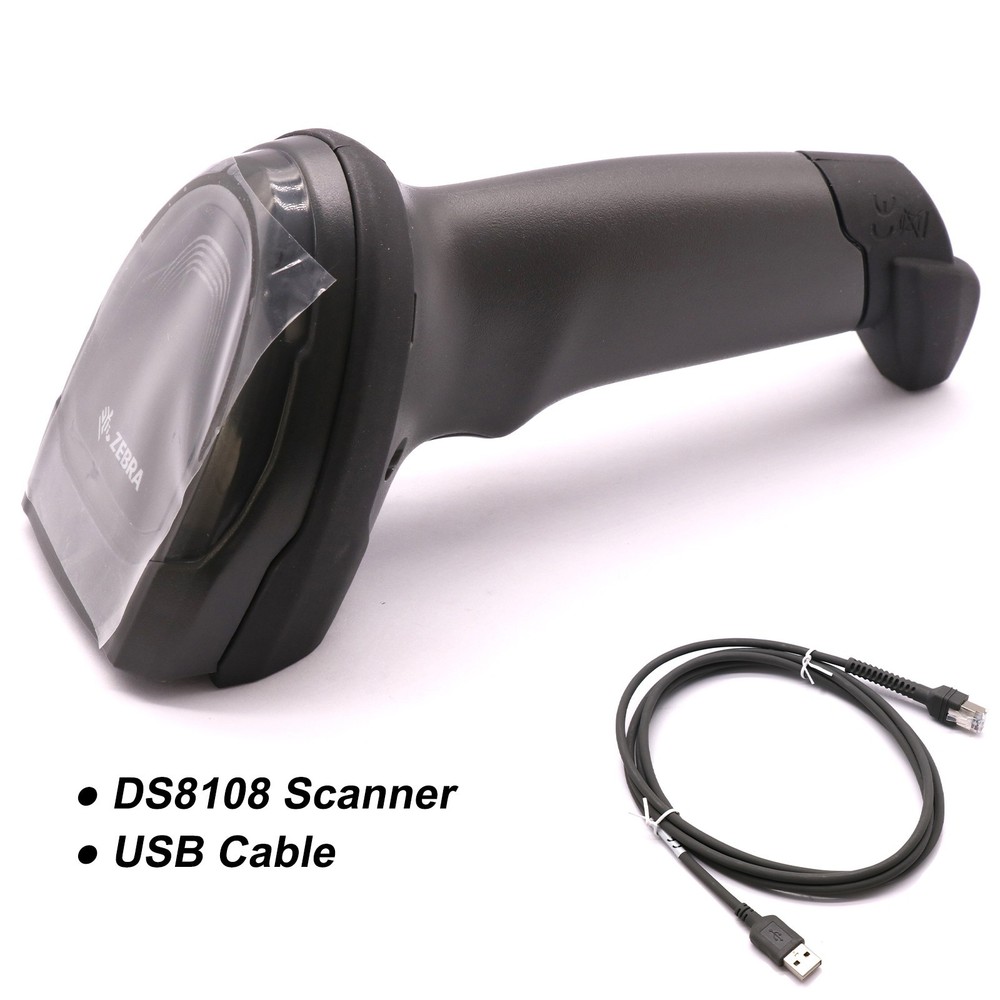 New Zebra DS8108-SR00007ZZWW USB Corded Handheld Barcode Scanner 1D 2D USB Cable