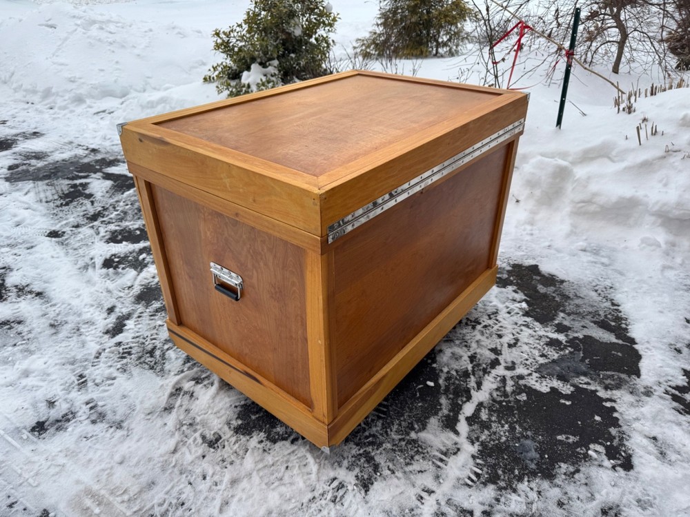 Gently used custom made horseback riding trunk