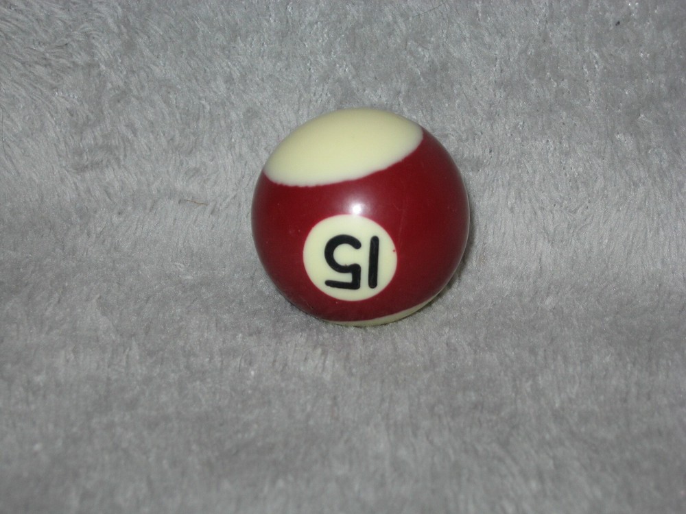 Mini Pool Ball #15 Red Stripe 1.5" Diameter Miniature Billiard Replacement