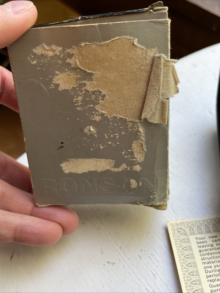 RONSON VARATRONIC Piezo-Electric Silver Engine Turned Lighter Made W. Germany