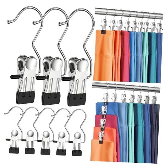 Pack Pants Hangers with Clip,Legging Organizer for Closet Hanging, 30 Black