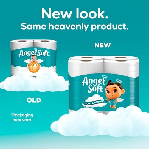 Angel Soft Toilet Paper, 16 Mega Rolls = 64 Regular Rolls, Assorted Sizes