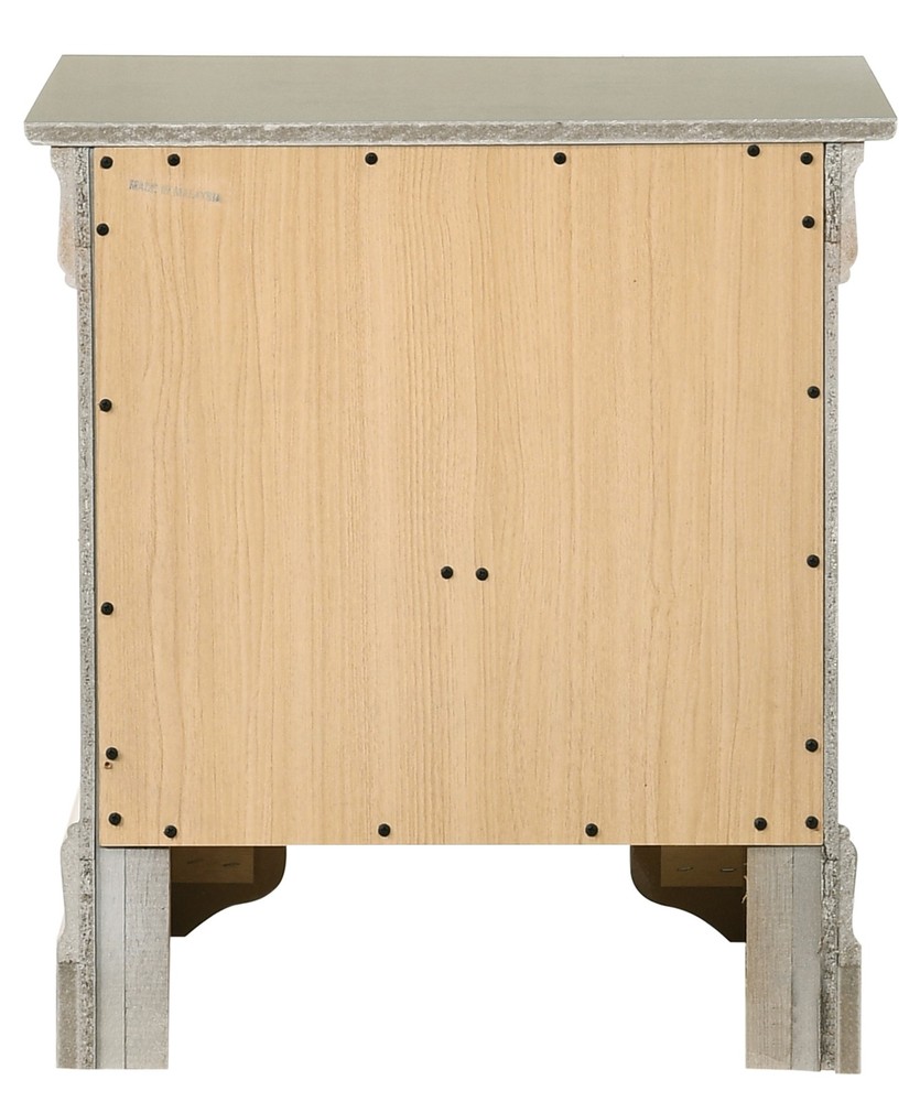 Elegant Silver Champagne Nightstand