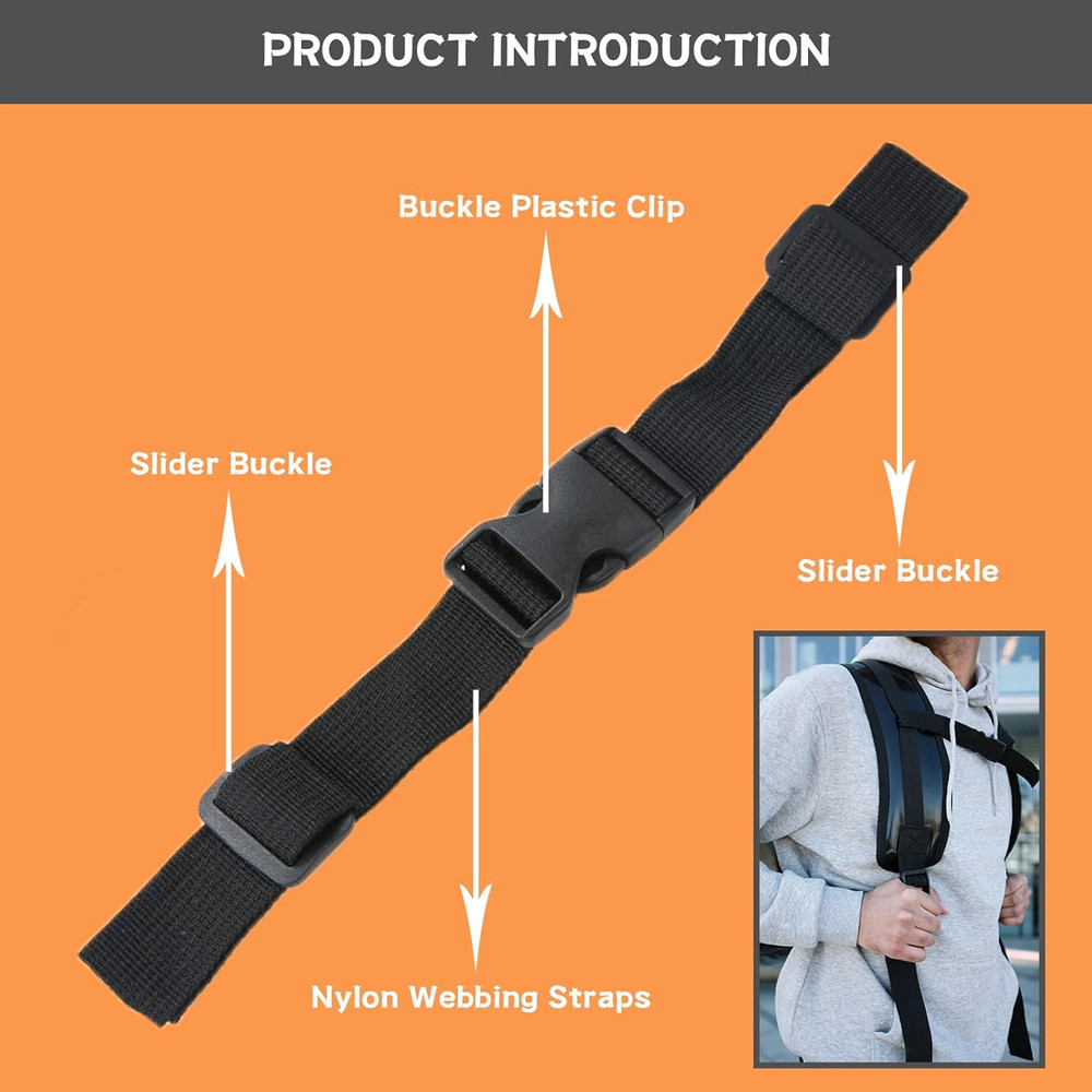 Backpack Chest Strap 2Pcs Heavy Duty Adjustable Backpack Sternum Strap Chest Bel