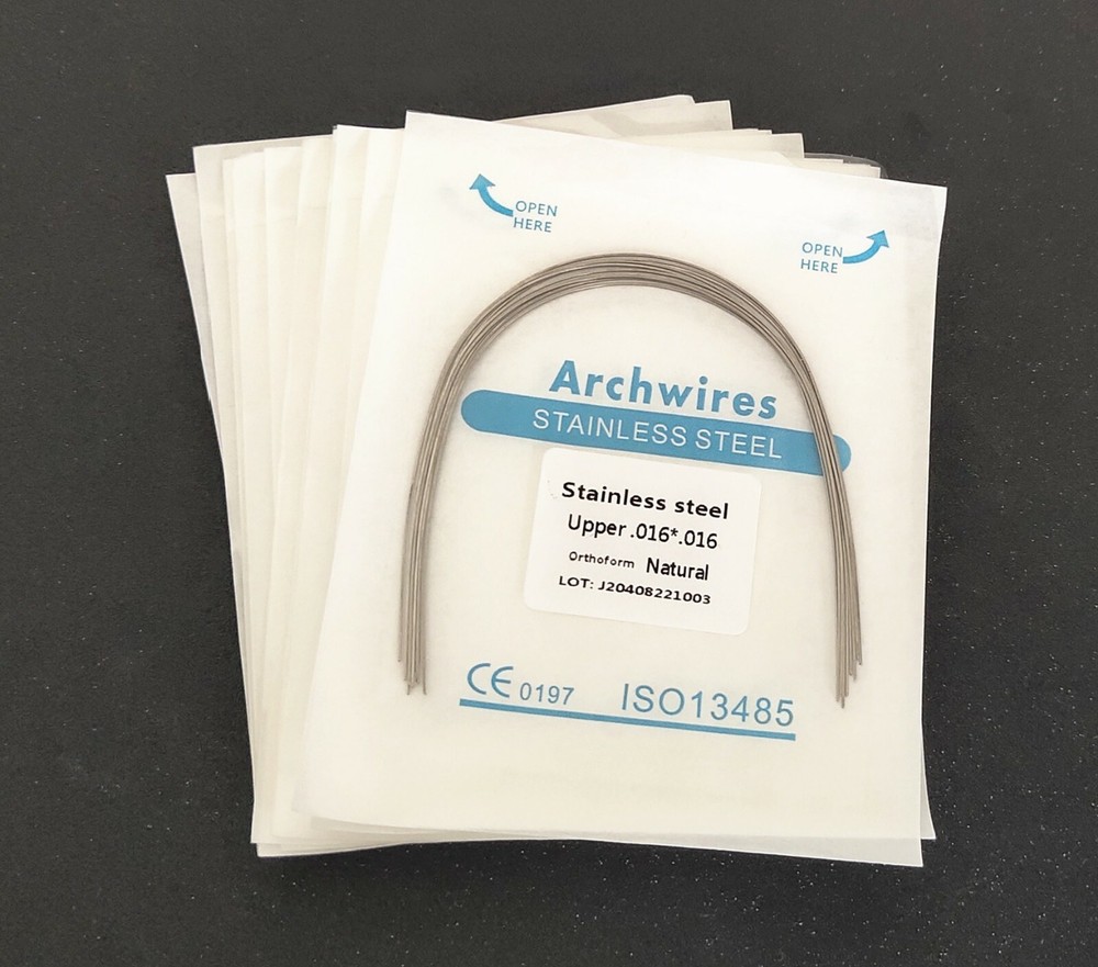 5 Packs 50 Pcs Dental Stainless Steel Arch Wire Rectangular Bows Nature Form