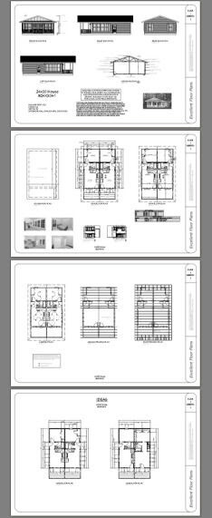 24x30 Duplex -- PDF Floor Plan -- 720 sq ft -- Model 1