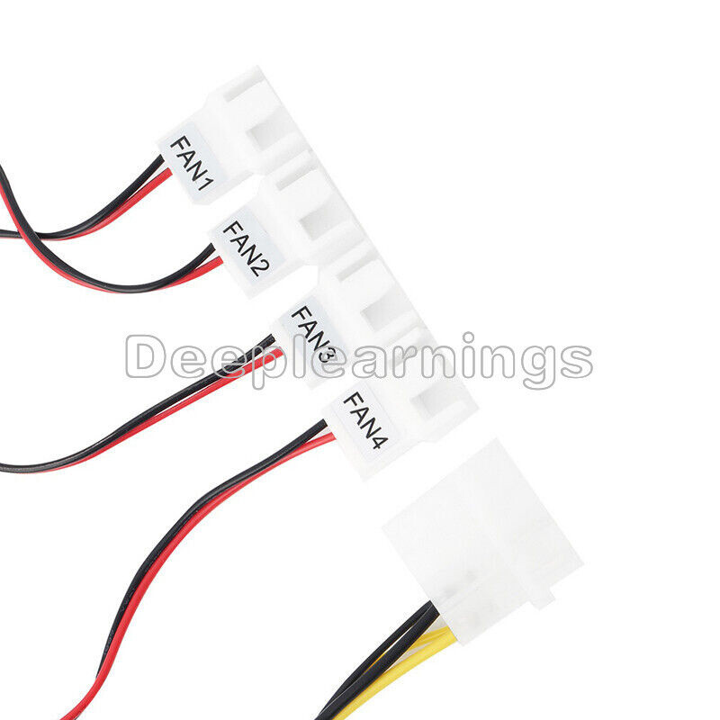 3.5 inch PC HDD CPU 4 Channel Fan Speed Controller Led Cooling Front Panel