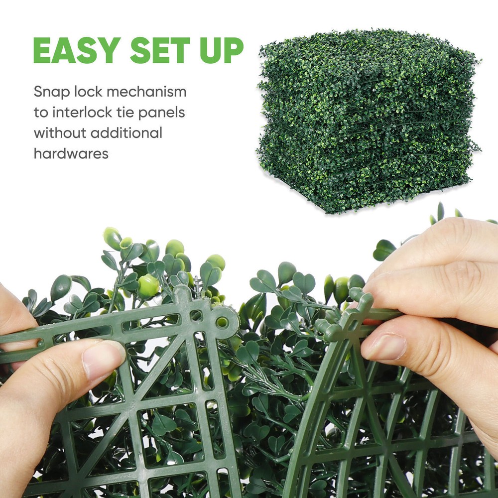 48Pack Grass Wall Panel 20" x 20 Boxwood Hedge Wall Panels UV Protect