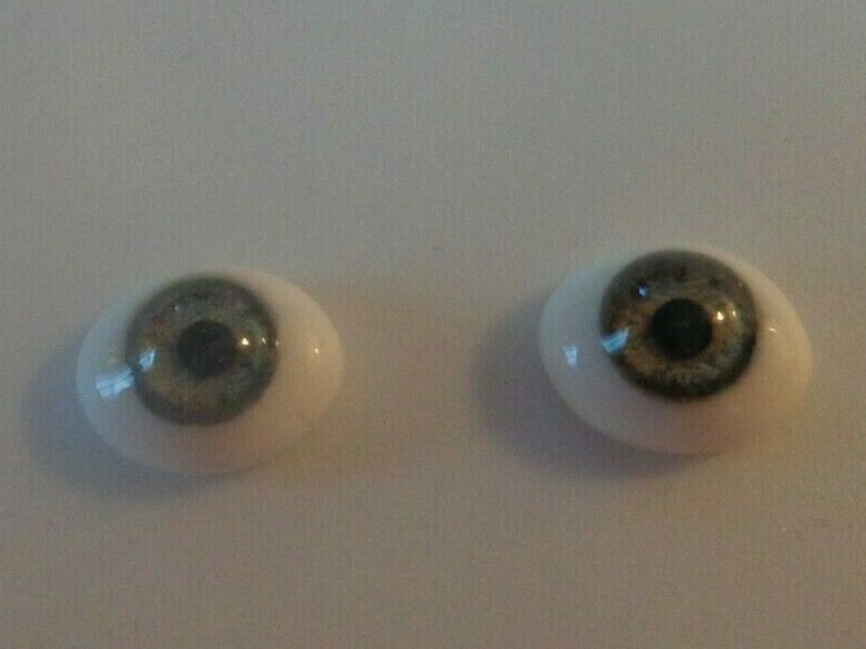 DOLL EYES - GLASS FLAT OVAL - 12MM - GREEN