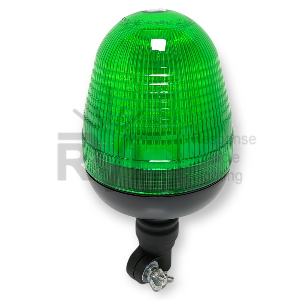 Flashing Green LED Beacon Flexible DIN Pole Mount Digger Seatbelt Warning Light