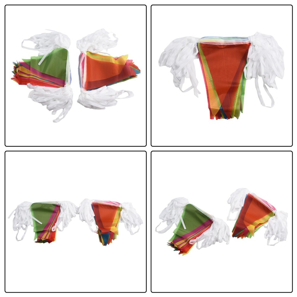 Bunting Triangle Flags 100 Flags 50 Meters Large 14*21CM Plastic Material