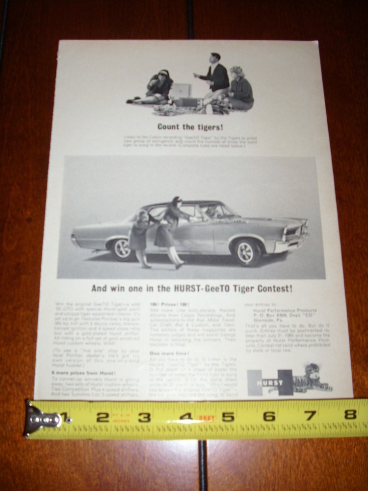 1965 HURST PONTIAC GTO - ORIGINAL AD