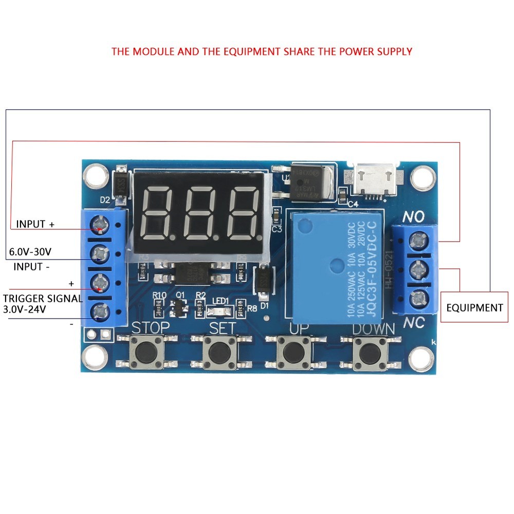 ♡ DC 5-30V LED Display Delay On/Off Relay Module Trigger Cycle Delay Timer