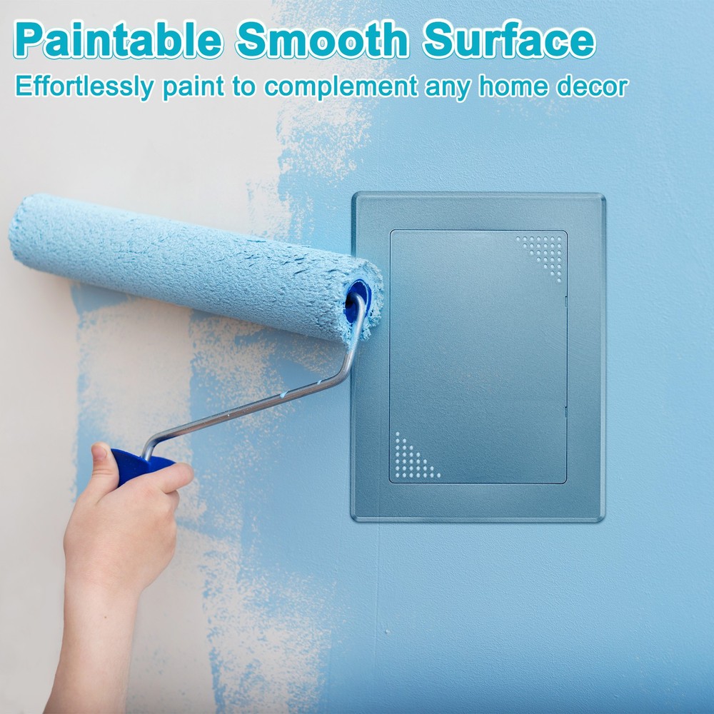 1-Pack Access Panel for Drywall, 7x5" Plastic [Silver Tone, Vented Rectangle]