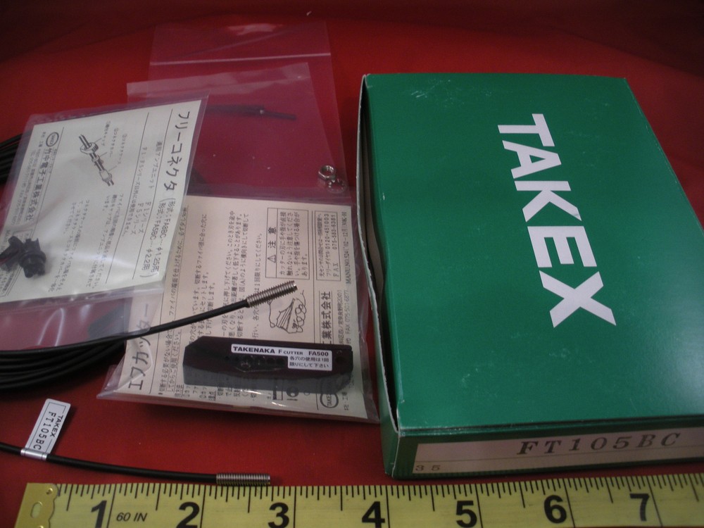 Takex FT105BC Sensor Through Beam Cable Pair Takenaka Threaded M4 Nib New