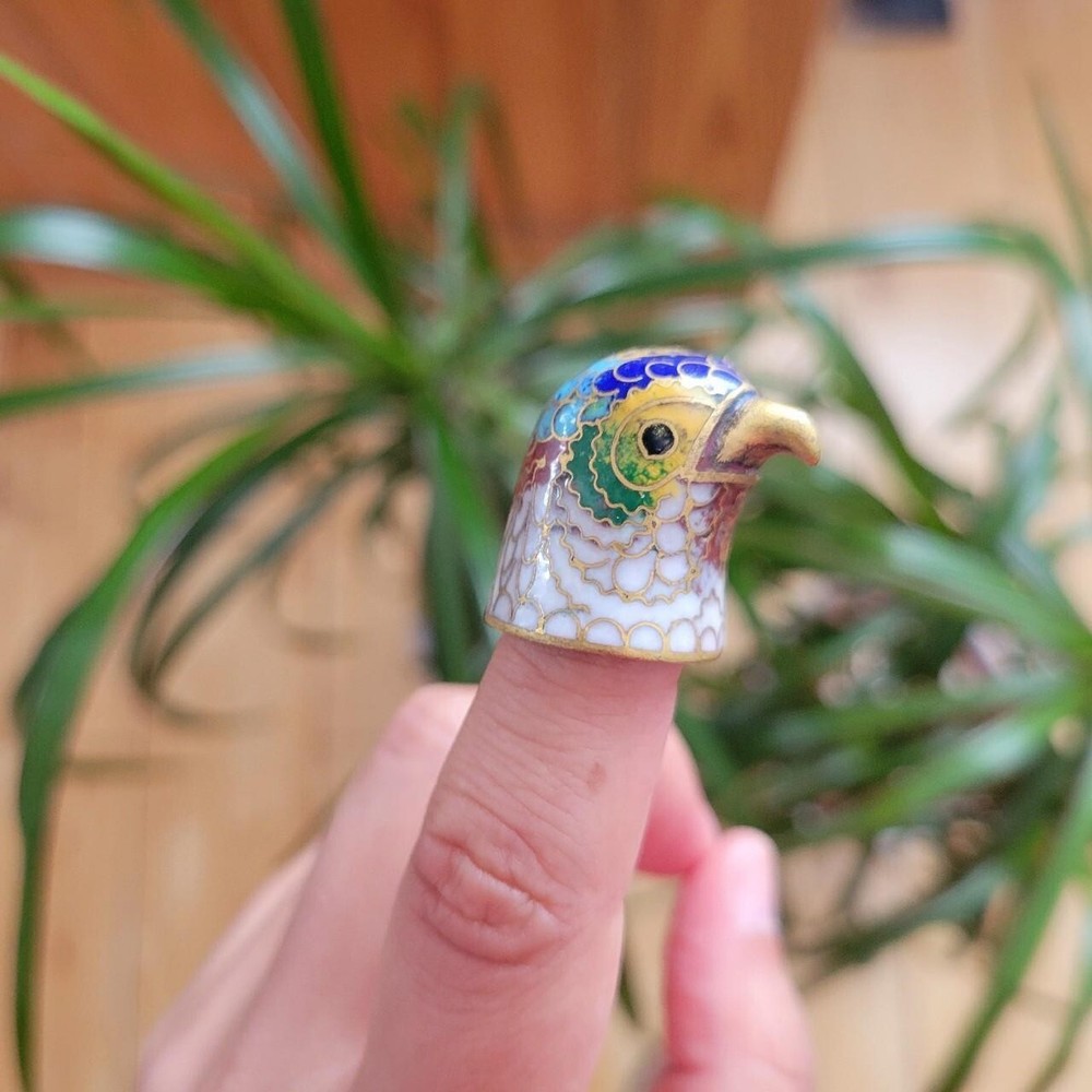 *RARE* Vintage Cloisonne Bird Thimble