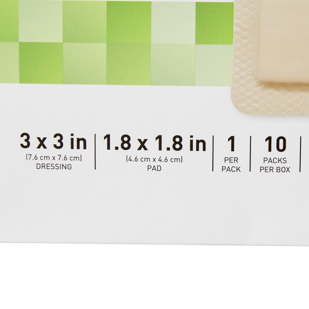 McKesson Lite Thin Foam Dressing 3 x 3" Square with Border 10 per Box