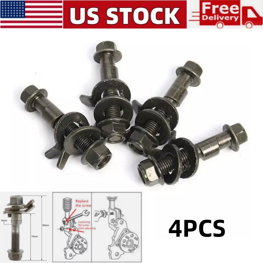 4Pcs 14mm Camber Correction Kit Front Wheel Alignment Adjustable Cam Bolts Set