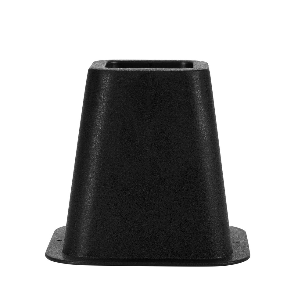 6 inch Plastic Bed Risers with Wheel Caster Stabilizer, Black, 2.29 lb