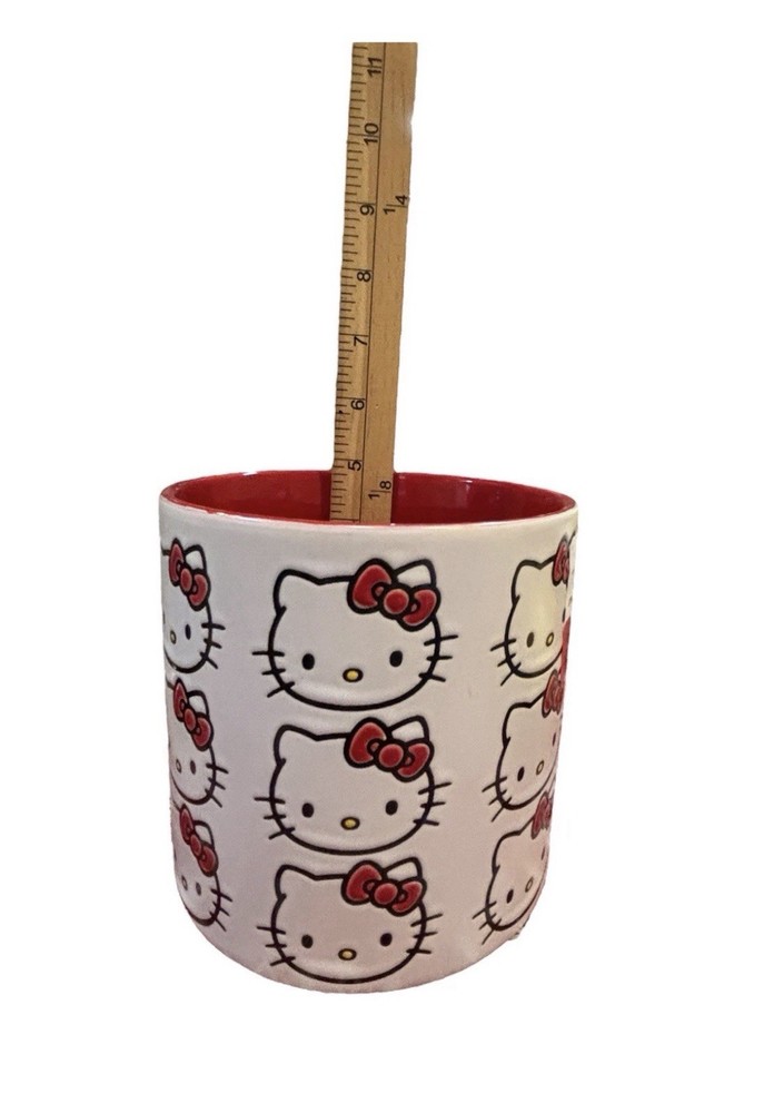 Hello Kitty Ceramic PLANTER Pot ONLY 5” RED Bow Sanrio Home Spring Decor Gift