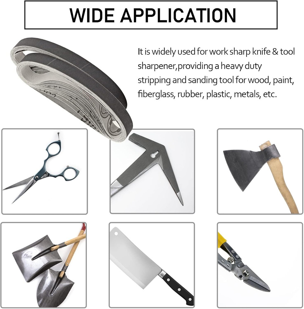 1/2" X 12" Knife Sharpener Replacement Belts Kit, 400 Medium Grit Sanding Belts