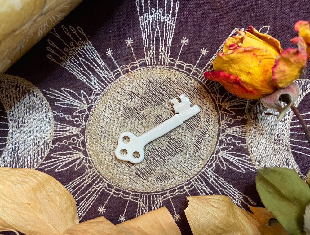 Small Bovine Bone Skeleton Key, Ethically Sourced Cow Bone, Natural Bone