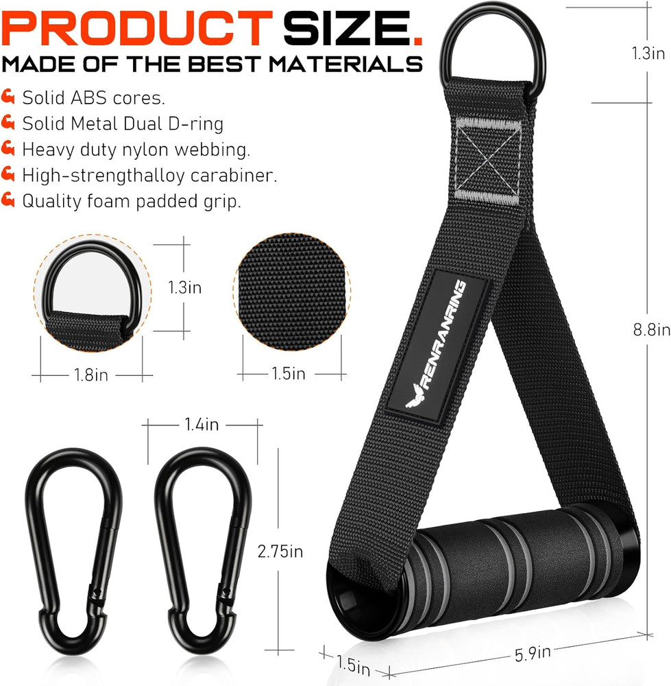 Gym Exercise Handles, Replacement Handle Attachments for Cable Machine Pulleys