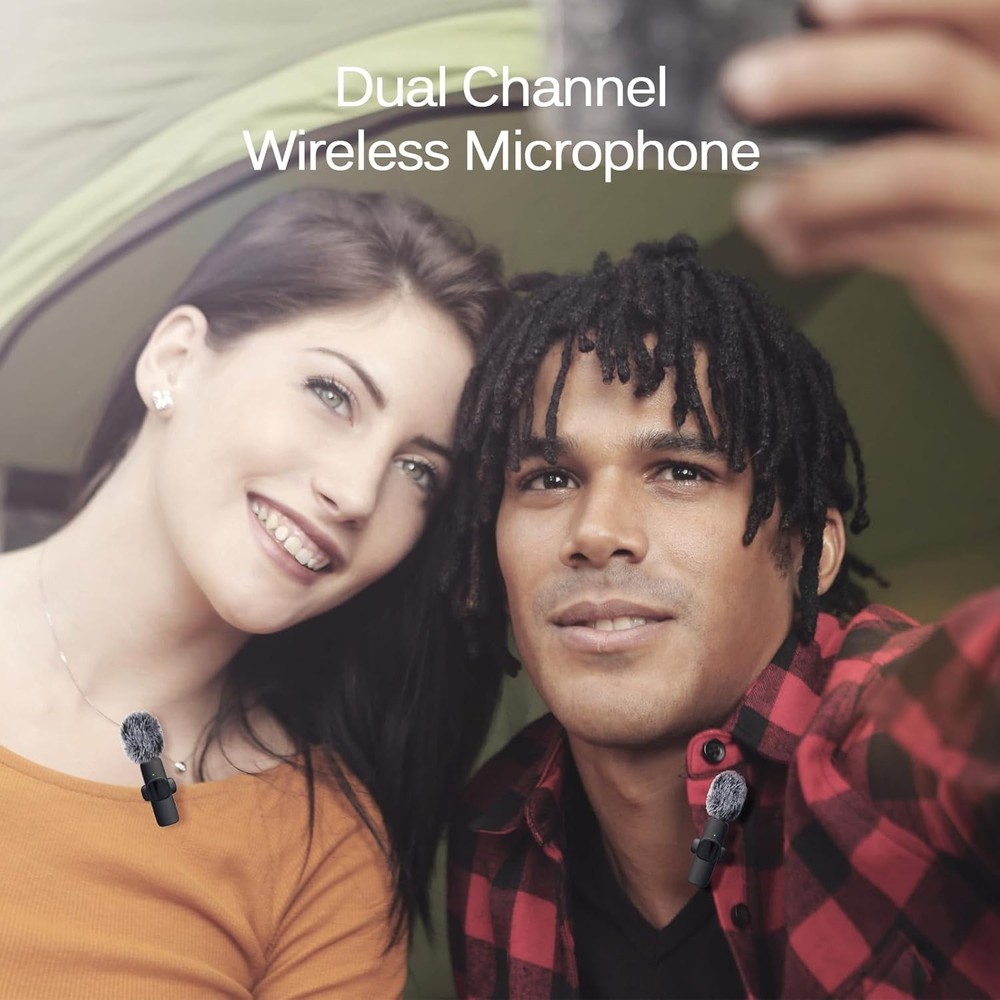 Rechargeable Wireless Mic Set for iPhone & Type-C Devices - Perfect for Vlogs