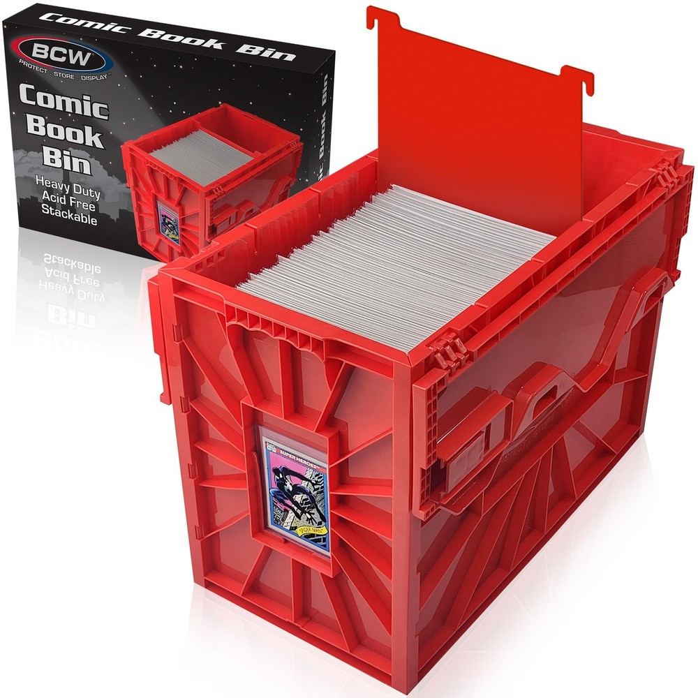 Short Comic Book Bin | Holds 150 Comics | Stackable Plastic Storage | Acid-Fr...